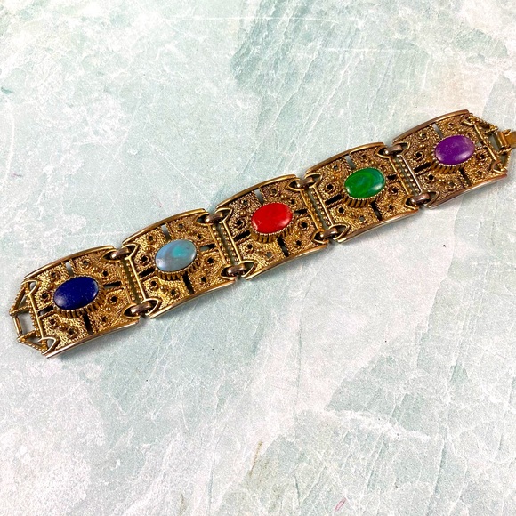 Vintage Sarah Coventry chunky paneled bracelet - Picture 1 of 7